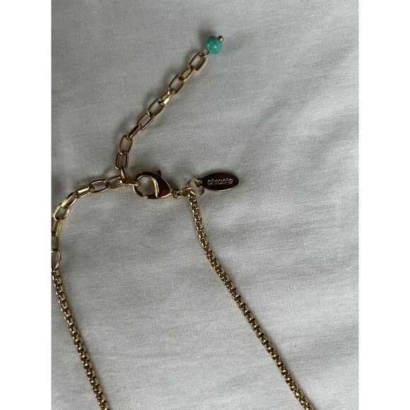 Chico's Turquoise Pendant Multi-strand Beaded Adjustable Statement Necklace - Picture 5 of 6